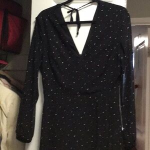 Dynamite Black With White Polka Dot Dress